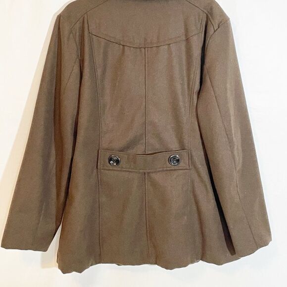 Rampage Dark Brown Button Down Pea Coat XL - Picture 4 of 7